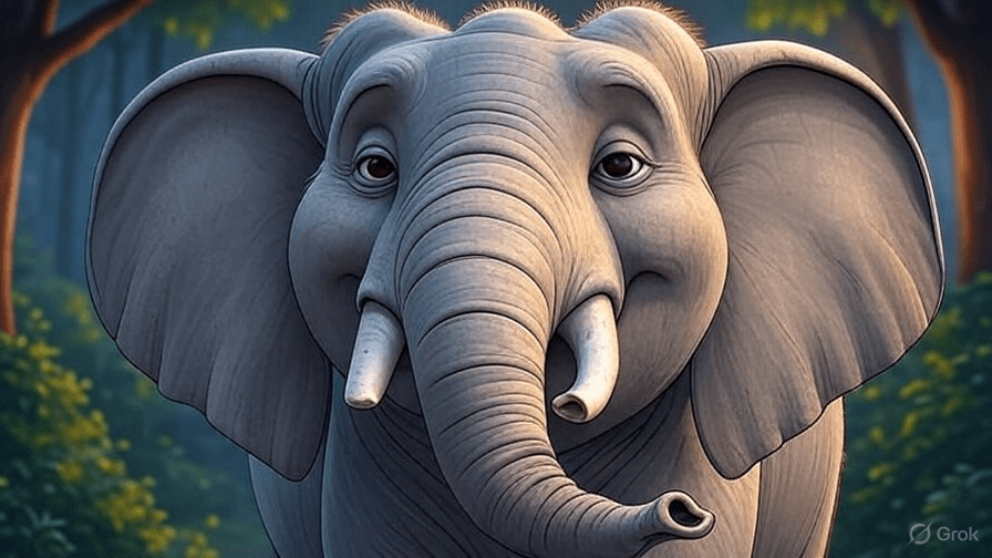 An elephant standing alon